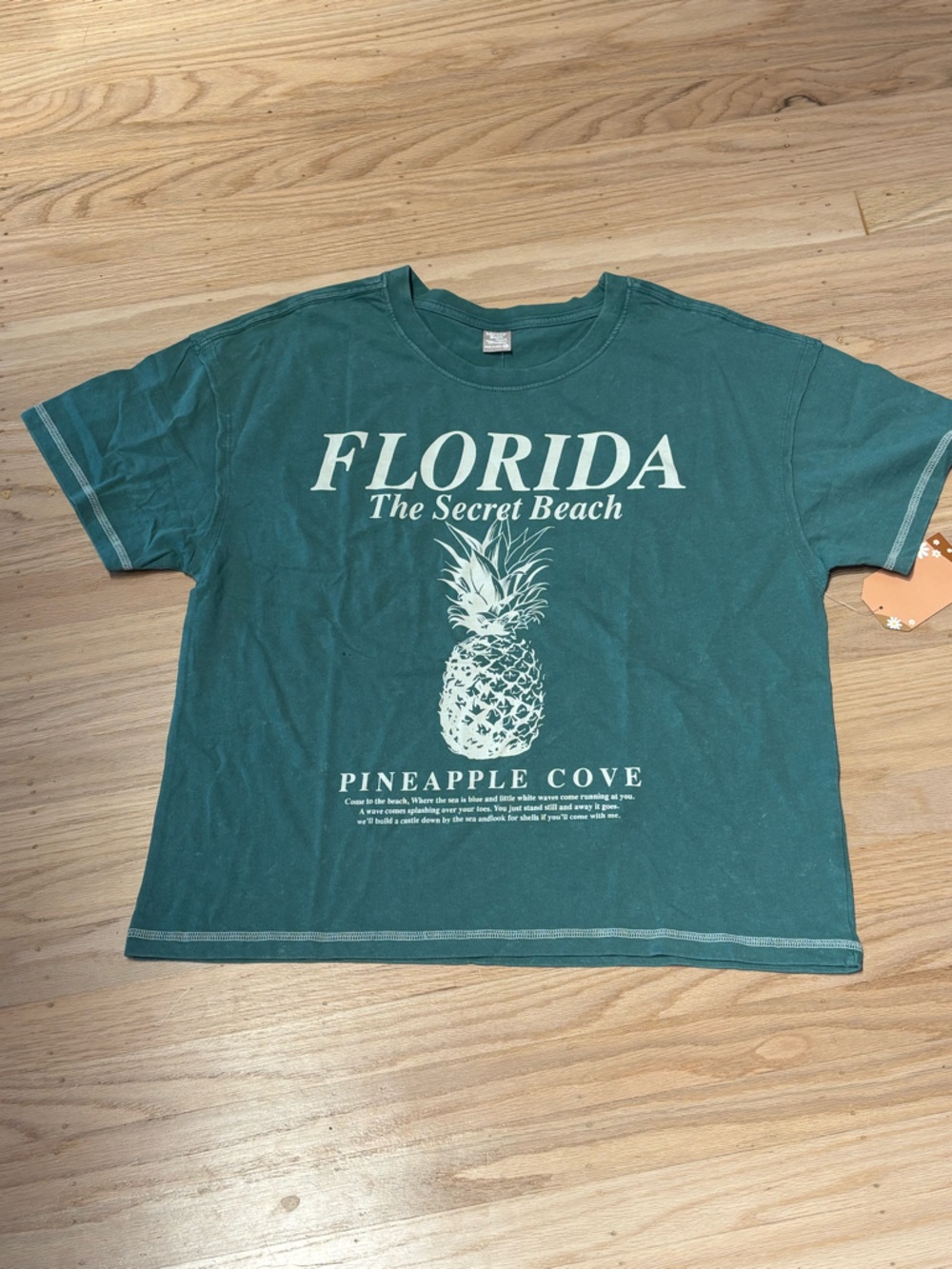 NWT Messy Bun Just Chillin’ Green 'Florida Pineapple Cove' Sevret Beach Tee- S